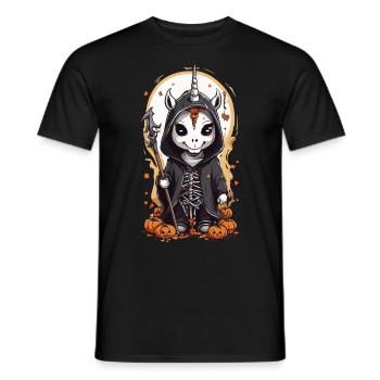 Magisches Halloween Einhorn Zauberer Gothic Stil - Männer T-Shirt - Schwarz - Vorne - AI Model Male 178 light (178cm)