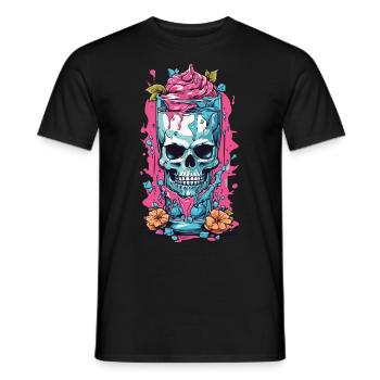 Goth Sundae Skull Weirdcore Pastel Gothic - Men's T-Shirt - black - Front - AI Model Male 178 light (178cm)