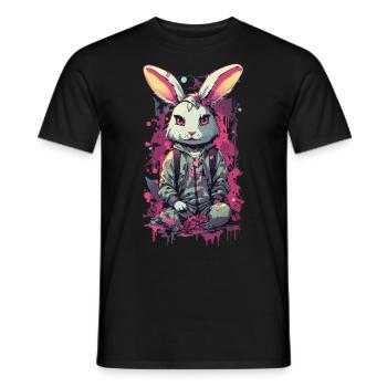 Gothic Bunny Aesthetic Streetwear Design - Männer T-Shirt - Schwarz - Vorne - AI Model Male 178 light (178cm)