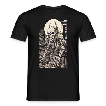 Edo Japon Yokai squelette Ukiyo-E oeuvre - T-shirt homme - noir - Devant - AI Model Male 178 light (178cm)