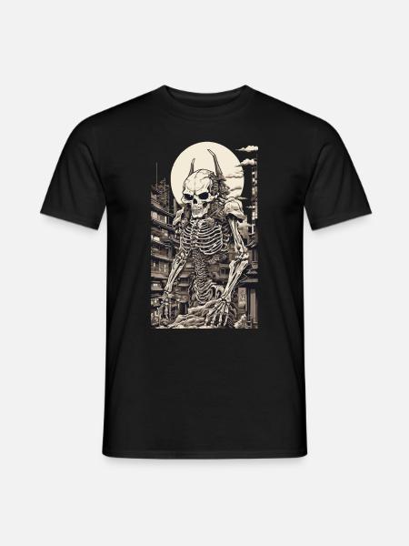 Edo Japan Yokai Skelett Ukiyo-E Kunstwerk - Männer T-Shirt - Schwarz