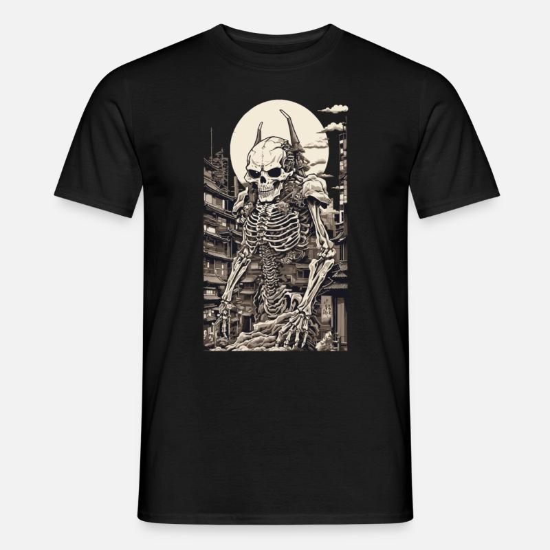 Edo Japan Yokai Skeleton Ukiyo-E Artwork - Men's T-shirt - black