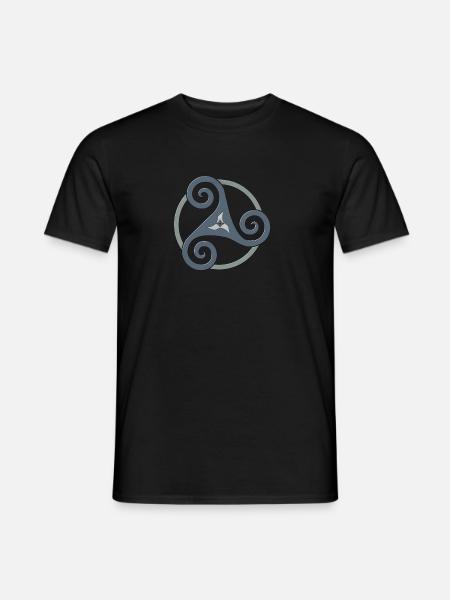 Triskele Celtic symbol gray blue - Men's T-Shirt - black