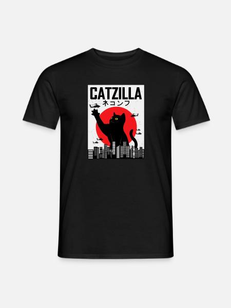 CATZILLA chat chat minou japon cadeau vintage - T-shirt homme - noir