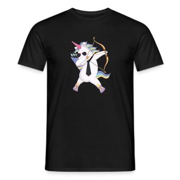 Dabbing unicorn with bow and arrow gift - Men's T-Shirt - black - Front - AI Model Male 178 light (178cm)