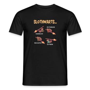 Sloth magician witches halloween sloth gift - Men's T-Shirt - black - Front - AI Model Male 178 light (178cm)
