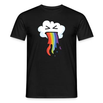 Le nuage kawaii vomit un arc-en-ciel - T-shirt homme - noir - Devant - AI Model Male 178 light (178cm)