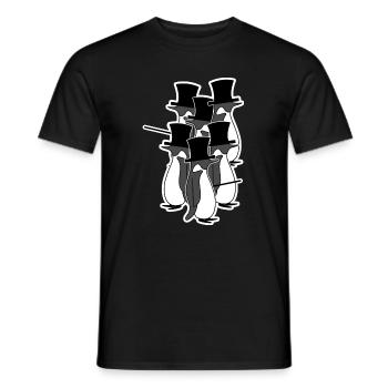 Birds Vintage Penguin Animal Seabird Arctic - Men's T-Shirt - black - Front - AI Model Male 178 light (178cm)