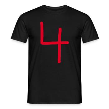 4 Number four number black birthday - Men's T-Shirt - black - Front - AI Model Male 178 light (178cm)