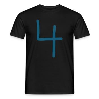 4 Number four number birthday - Men's T-Shirt - black - Front - AI Model Male 178 light (178cm)
