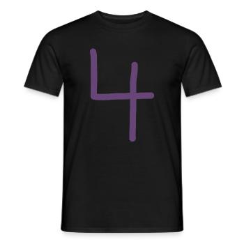 4 Number four number purple birthday - Men's T-Shirt - black - Front - AI Model Male 178 light (178cm)
