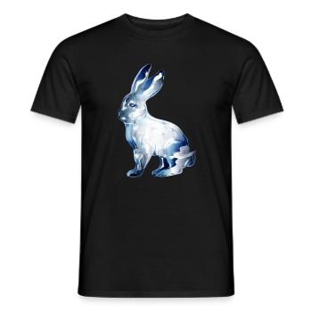 gläsernes Kaninchen koloriert im Glas Look - Männer T-Shirt - Schwarz - Vorne - AI Model Male 178 light (178cm)