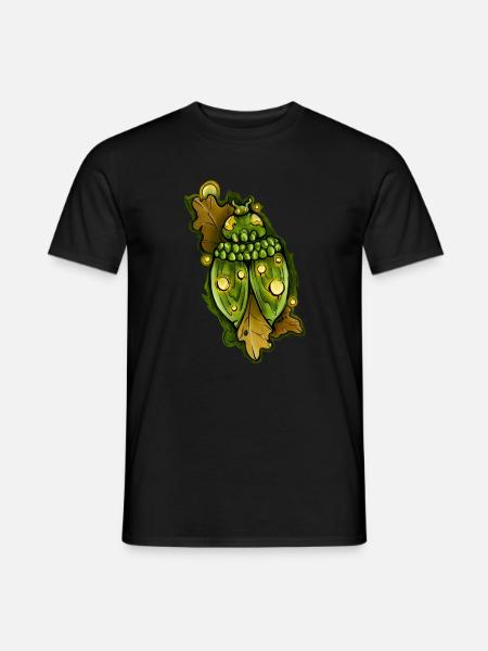 Green ladybug with leaf accents - Men's T-Shirt - black