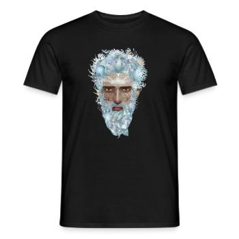 geheimnisvolles Porträt eines Wassermanns - Männer T-Shirt - Schwarz - Vorne - AI Model Male 178 light (178cm)