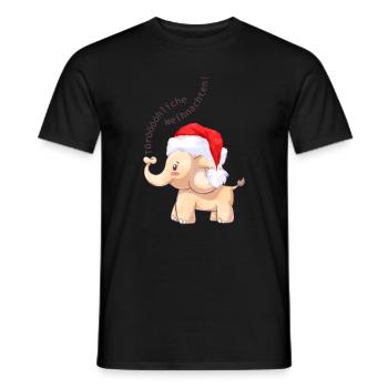 Fröhlicher Elefant zu Weihnachten - Männer T-Shirt - Schwarz - Vorne - AI Model Male 178 light (178cm)