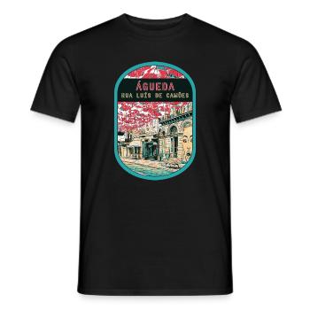 Kunststraße Luis de Camoes, Águeda - Männer T-Shirt - Schwarz - Vorne - AI Model Male 178 light (178cm)