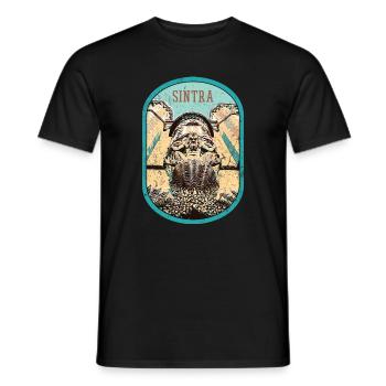 Fantastisches Tor: Pena-Palast, Sintra - Männer T-Shirt - Schwarz - Vorne - AI Model Male 178 light (178cm)