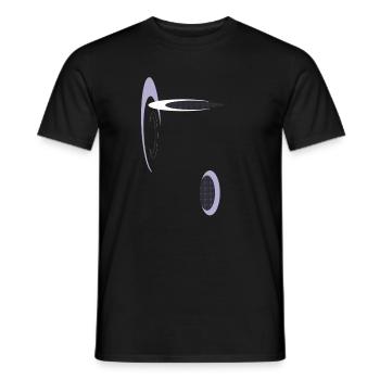 Abstract geometry in purple - Men's T-Shirt - black - Front - AI Model Male 178 light (178cm)