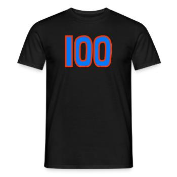 100. 100 JAHRE. 100-JÄHRIGES JUBILÄUM. GEBURTSTAG 100 - Männer T-Shirt - Schwarz - Vorne - AI Model Male 178 light (178cm)