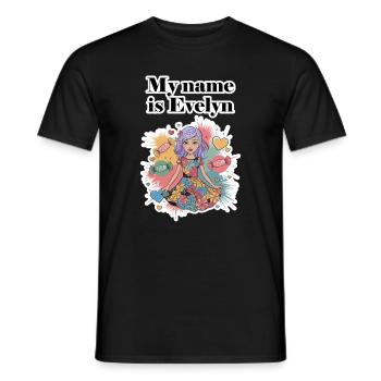 My name is Evelyn 2026 - T-shirt homme - noir - Devant - AI Model Male 178 light (178cm)