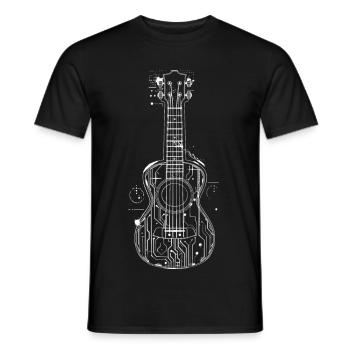 Ukulele Graphics - Men's T-Shirt - black - Front - AI Model Male 178 light (178cm)