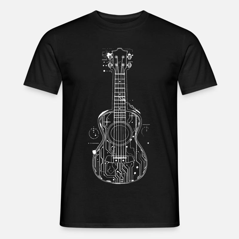 Ukulele Grafik - Männer T-Shirt - Schwarz