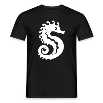 seahorse | letter S | white Vectorgraphic - Männer T-Shirt - Schwarz - Vorne - AI Model Male 178 light (178cm)