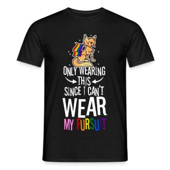 Je ne le porte que depuis que je ne peux pas porter ma fursuit - T-shirt homme - noir - Devant - AI Model Male 178 light (178cm)