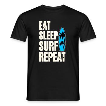 Eat Sleep Surf Repeat - Men's T-Shirt - black - Front - AI Model Male 178 light (178cm)