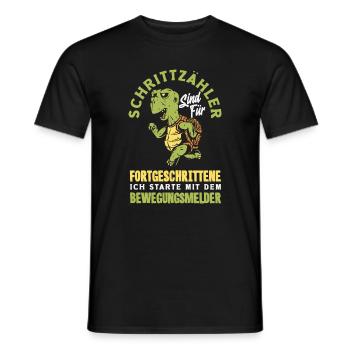 Podomètre? J’utilise le détecteur de mouvement - T-shirt homme - noir - Devant - AI Model Male 178 light (178cm)