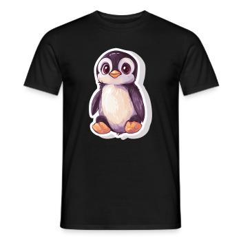 Pinguin - Männer T-Shirt - Schwarz - Vorne - AI Model Male 178 light (178cm)