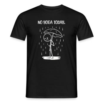 Funny today unfortunately no YOga - Men's T-Shirt - black - Front - AI Model Male 178 light (178cm)