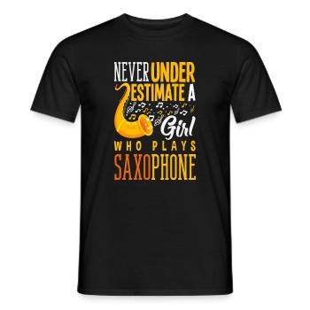 Saxofon - Männer T-Shirt - Schwarz - Vorne - AI Model Male 178 light (178cm)