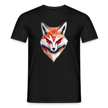 Renard Masque Japonais - T-shirt homme - noir - Devant - AI Model Male 178 light (178cm)