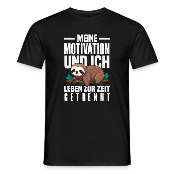 Meine Motivation und Ich - getrennt Faultier - Männer T-Shirt - Schwarz - Vorne - AI Model Male 178 light (178cm)