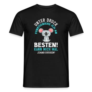 Unter Druck funktioniere ich am besten - Männer T-Shirt - Schwarz - Vorne - AI Model Male 178 light (178cm)
