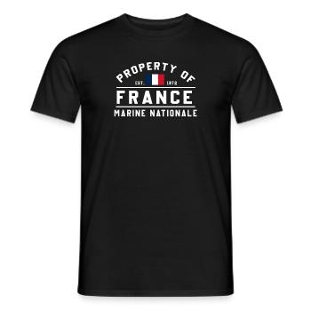 Propriété de la Marine nationale - T-shirt homme - noir - Devant - AI Model Male 178 light (178cm)