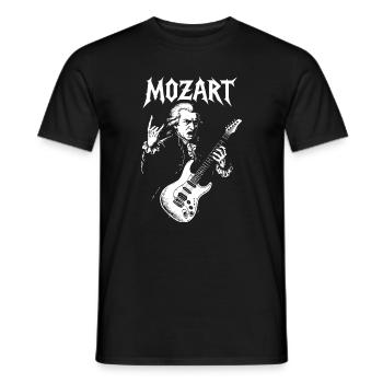 Mozart Rock Guitarist Tee - Men's T-Shirt - black - Front - AI Model Male 178 light (178cm)