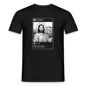 Official JC Selfie - Funny Jesus Social Media Meme - Men's T-Shirt - black - Front - AI Model Male 178 light (178cm)