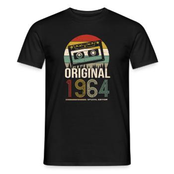 1964 Birthday 1964 Born in 1964 Birthday - Men's T-Shirt - black - Front - AI Model Male 178 light (178cm)