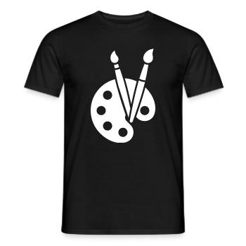 Malerei, Farbpalette, Pinsel, Kunst Symbol - Männer T-Shirt - Schwarz - Vorne - AI Model Male 178 light (178cm)