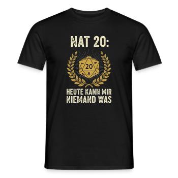 Nat 20 Würfel - Lustiges Pen and Paper - Männer T-Shirt - Schwarz - Vorne - AI Model Male 178 light (178cm)