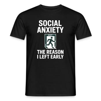 Humour pour introvertis : convivialité amusante - T-shirt homme - noir - Devant - AI Model Male 178 light (178cm)