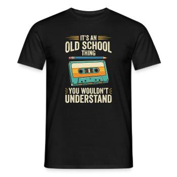 Old School Cassette Design – Mixtape rétro - T-shirt homme - noir - Devant - AI Model Male 178 light (178cm)