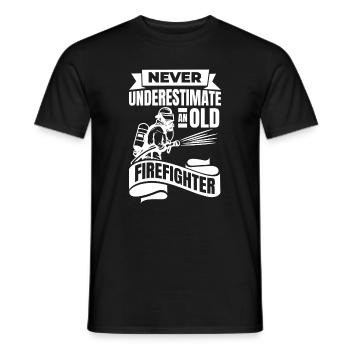 Fire Brigade Grandpa - Men's T-Shirt - black - Front - AI Model Male 178 light (178cm)