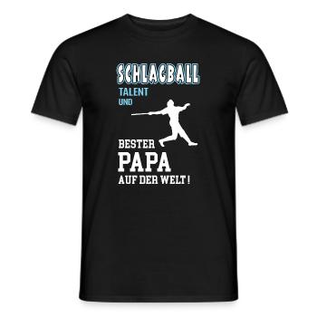 Schlagball Bester Papa Vater Vatertag Geburtstag - Männer T-Shirt - Schwarz - Vorne - AI Model Male 178 light (178cm)