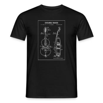 Blueprint Kontrabass-Illustration - Männer T-Shirt - Schwarz - Vorne - AI Model Male 178 light (178cm)