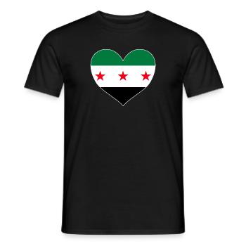 Cœur de Syrie avec drapeau syrien de la liberté - T-shirt homme - noir - Devant - AI Model Male 178 light (178cm)
