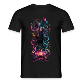 Die kleine Rebellin – Zerbrochene Krone - Männer T-Shirt - Schwarz - Vorne - AI Model Male 178 light (178cm)