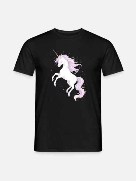 Zauberhaftes Einhorn Illustration - Männer T-Shirt - Schwarz